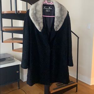 Vintage black wool swing coat